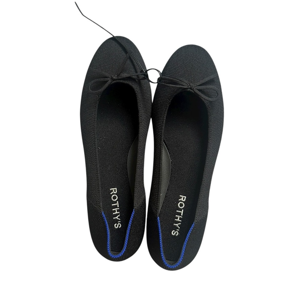 NEW Rothy's Black Ballerina Flats with Bow - Picture 4 of 10